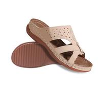 SUPTTING Sandales compensées pour femme - Talon compensé haut - Style bohème - Décontractées - Confortables - Élégantes - Chaussures d'été - Motif perforé - Pour fête dans le jardin - Balade en ville