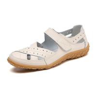 SUPTTING Sandales fermées pour femme - Classique - Vintage - Sandales de pêche - Sandales en cuir - Confortables et respirantes - Talon plat - Chaussures d'été en cuir tissé - Pour les balades en