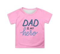 SUPTTING T-shirt pour enfant avec imprimé « DAD is My Hero » - Pour garçons et filles - Cadeau de fête des pères