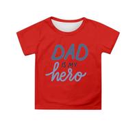 SUPTTING T-shirt pour enfant avec imprimé « DAD is My Hero » - Pour garçons et filles - Cadeau de fête des pères