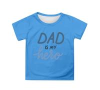 SUPTTING T-shirt pour enfant avec imprimé « DAD is My Hero » - Pour garçons et filles - Cadeau de fête des pères