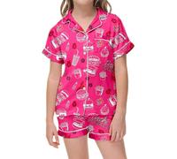 SUPTTING Tenue de fête de la bière pour fille - Humour - Multicolore - Chemise hawaïenne à manches courtes - Short assorti - Costume à thème - Carnaval - Parodie - Motif poulet - Col à revers