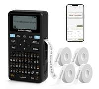 SUPVAN E11 Étiqueteuse Bluetooth avec 4 bandes, prend en charge le clavier et l'application avec 40 polices et plus de 450 icônes, étiqueteuse sans encre rechargeable pour la maison, la cuisine, le