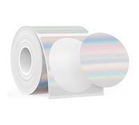 SUPVAN KATASYMBOL T50M Pro Étiquettes Thermiques Autocollantes Imperméables, φ 50 mm, 140 Pièces/Rouleau, Argent Holographique