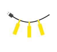 SUPVAN KATASYMBOL T50M Pro Étiquettes Thermiques Autocollantes Imperméables, 25 mm x 38 mm + 40 mm, 105 Pièces/Rouleau, Noir sur Jaune
