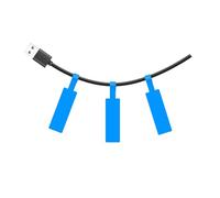 SUPVAN KATASYMBOL T50M Pro Étiquettes Thermiques Autocollantes Imperméables, 25 mm x 38 mm + 40 mm, 105 Pièces/Rouleau, Noir sur Bleu