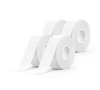 SUPVAN Lot de 4 rouleaux de ruban adhésif thermique laminé pour étiqueteuse E10 et E11, 15 mm × 6 m, étanche, résistant à l'huile, sans danger pour les enfants, durable, à détection automatique, noir