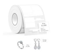 SUPVAN Série T50M Ruban d'Étiquettes, Étiquette Bijou 24mm×25mm+25mm, Blanc
