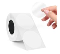 SUPVAN T50M Series Lot de 140 rouleaux de ruban adhésif pour étiqueteuse - Noir sur rond transparent - 5,1 cm - Recharges de ruban thermique laminé - Imperméable à l'huile - Très adhésif - Détection