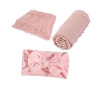 SUPVOX 1 Ensemble Couverture à emmailloter pour bébé nom Toison Couvertures enveloppante Nouveau-né d'emmaillotage pour bébé emmaillotage Nouveau-né Polyester Rose