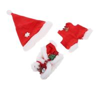 SUPVOX 1 Ensemble de Costumes de Noël pour poupée : Compatible avec Labubu 1 2 3 - Ensemble de déguisement de Père Noël avec Chapeau, Manteau et Pantalon - Vêtements de Mini-poupée pour