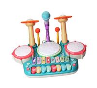 SUPVOX 1 Ensemble Jouets Musicaux Électroniques Multifonctionnels pour Garçon Fille Batterie Piano et Microphone avec Lumières Éducatif pour Garçons et Filles Ans