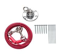 SUPVOX 1 Jeu La Laisse du Chien Chiens Gamelles Surélevées pour Chien Races Pieu Rotatif pour Chien Câble d'attache pour Chien Double Ancre De Chien Auto Dehors Acier Inoxydable