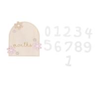 SUPVOX 1 lot de cartes mensuelles pour bébé : joli panneau de table à motif floral - panneaux mensuels en bois recto-verso pour le suivi de la croissance et les accessoires photo.