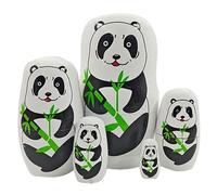 SUPVOX 1 Lot de poupées Russes Matriochka : poupée Russe Traditionnelle à 5 Couches, Panda, Peinte à la Main, idéale pour la décoration intérieure, Les collectionneurs et Les fêtes.