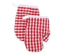 SUPVOX 1 Paire Gants de Cuisine Garçon Fille Résistants Chaleur Mitaines de Four pour Activités de Cuisson et Pâtisserie Famille Rouge à Carreaux