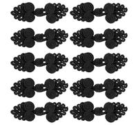 SUPVOX 10 Boutons Chinois Décoratifs pour Vêtements, Nœuds Style Cheongsam, 7 Perles, Noir, Accessoires de Couture Diy, Fermeture Manteau, Matériel Couture Traditionnel