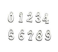 SUPVOX 10 Pendentifs Chiffres Arabes Antiques en Alliage Argenté pour Fabrication de Bijoux, Accessoires Diy, 10 Pièces pour Bracelets et Colliers Artisanaux