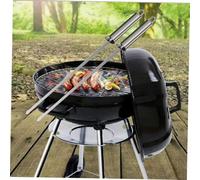 SUPVOX 10 pièces Brochettes Barbecue Plates Inox avec Poignée Isolante Réutilisables Longues Brochettes pour Camping et Grillades Extérieur
