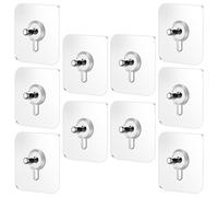 SUPVOX 10 Pièces Crochets Auto-adhésifs en Acrylique Argentés, Crochets Solides Multifonctions pour Murs en Bois Dur et Murs Blancs, Autocollants pour Porte Cuisine