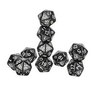 SUPVOX 10 Pièces Dés Numériques Dés Dés Polyédriques Dice pour Les Enfants Nombre De Dés Jeu De Mathématiques Dés De Numéro De Dés pour Les Enfants Gamin De Dés Acrylique Noir