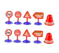 SUPVOX 10 pièces Jouets Panneaux de Signalisation Route Modèles DIY Barrage Simulation Panneaux Routiers pour Garçon Fille Jeux Créatifs