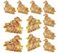 SUPVOX 10 Pièces Lot de Breloques Cheval Chance Perles Pré-percées pour Loisirs Créatifs Cadeaux Fête du Cheval Décorations Zodiaque