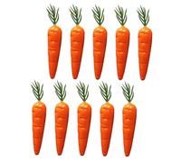 SUPVOX 10 pièces Lot de Mini Carottes Décoratives Réalistes pour Maison de Poupée Accessoires de Potager Miniature Décorations Ludiques pour Pâques et Éducation Préscolaire