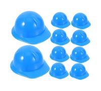 SUPVOX 10 Pièces Lot de Mini Casques de Sécurité Plastique Bleu Accessoires Miniatures pour Poupées et Animaux Décoration et pour Fêtes et Activités Extérieures