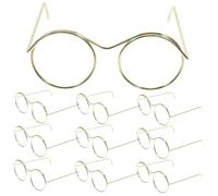 SUPVOX 10 pièces Lot de Mini Lunettes Métal Doré pour Poupées Accessoires pour Déguisement et Jeu de Rôle Compatibles Poupées Modernes et Vintage Cadre Rond pour Collectionneurs et