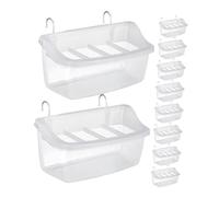 SUPVOX 10 Pièces Mangeoire Suspendue pour Cage à Oiseaux Bol Anti-éclaboussures pour Perroquets et Petits Oiseaux Distributeur Alimentaire Plastique Facile à Nettoyer Accessoire pour