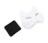 SUPVOX 10 Pièces Masque Renard Blanc Pâte à Papier Masque Demi-visage DIY pour Halloween Non Peints avec Filets Oculaires pour Fêtes et Cosplay