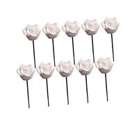 SUPVOX 10 Pièces Miniatures de Roses Blanches Décoration de Maison pour Aménagement de Paysage Miniature et Maison de Poupées
