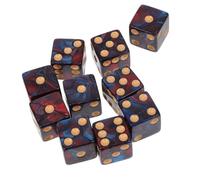 SUPVOX 10 pièces Set de Dés Bicolores Acrylique Dés Solides avec Coins Arrondis Durables pour Ambiance Ktv Jeux de Société et Enseignement