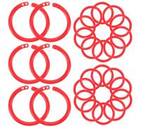SUPVOX 100 Anneaux de Reliure en Plastique Rouge 20 MM Petits Anneaux Porte-Clés Réutilisables pour Feuilles Mobiles Scrapbooking et Organisation de Documents Lot de 100 Pièces