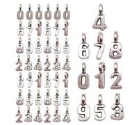 SUPVOX 100 Breloques Chiffres en Alliage Métal Pendentifs Numériques 0 à 9 pour Création de Bijoux DIY Accessoires Légers pour Bracelets Colliers Porte-Clés et Loisirs Créatifs Lot
