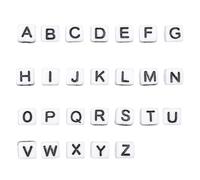 SUPVOX 100 Perles Carrées en Acrylique Lettres Alphabet Perles Soi-Même pour Bijoux et Accessoires Blanc et Noir Kit de 100 Pièces pour Loisirs Créatifs Garçon et Filles et Adultes