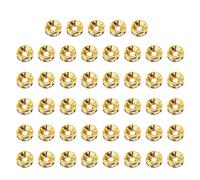 SUPVOX 100 Perles Intercalaires Rondes Plaquées Or Blanc Gros Trou 8 MM pour Création de Bijoux Colliers de Perles en et Bracelets Lot de 100 Pièces