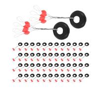 SUPVOX 100 Pièces Butées Ovales en Caoutchouc Rouge Olive pour Pêche, Perles de Positionnement Grandes Tailles, Accessoires de Montage pour Flotteurs, Matériel de Pêche Polyvalent et