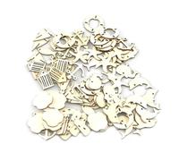 SUPVOX 100 Pièces Copeaux de Bois à Thème Nautique Décoratifs en Bois Naturel pour Bricolage et Décoration Maison Style Créatif Ancre Phare Bateau Plusieurs styles