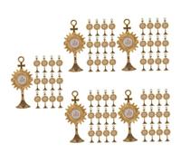 SUPVOX 100 Pièces Fournitures D'église Biblique Ornements De Noël Religieux Ornements Religieux Décorations De Gâteaux Religieux Premier Gâteau De Communion Catholique Golden Alliage