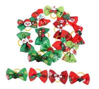 SUPVOX 100 pièces Nœuds de Noël pour Chien avec Bande Élastique Accessoires Festifs pour Animaux Décorations Cheveux Durables et Antidérapantes pour de Noël