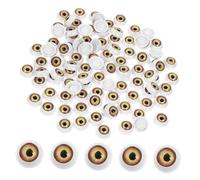 SUPVOX 100 pièces Yeux Ronds pour Poupées Accessoires DIY Réalistes pour Têtes de Poupée Yeux Factices Jaunes Décoratifs pour Ours et Masques