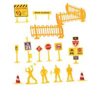 SUPVOX 108 Pièces Kit Panneaux de Signalisation Routière Garçon Fille avec Cônes Miniatures et Barricades Éducatif pour Apprentissage des Règles de Circulation et Développement Créativité