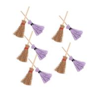 SUPVOX 10pièces Mini-balais De Nettoyage pour Maison De Poupée Balai Et Serpillière Paille Artificielle Accessoires pour Micro-Paysage Et Jouets De Décoration
