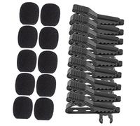 SUPVOX 10Pièces Set de Pince à Cravate pour Microphone avec Bonnette Vent Clip de Fer Durable et Pratique pour Discours Réunions et Performances