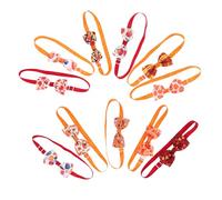 SUPVOX 11 Pièces Nœuds pour Chien et Chat Collier Ajustable avec Motif Citrouille et Érable Décoration de Thanksgiving pour Animaux