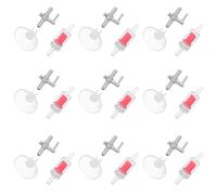 SUPVOX 12 Ensembles Valve Air Aquarium Acier Inoxydable avec Clapet Anti-Retour et Ventouse Régulateur Air pour Pompe à Air Accessoires pour Système Oxygénation de Poissons