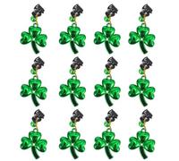 SUPVOX 12 Pendentifs Trèfle Shamrock Verts Foncés en Plastique Léger - Décorations Suspendues pour Créations Bijoux DIY Saint-patrick - Accessoires Chanceux pour Fête Irlandaise