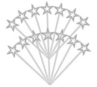 SUPVOX 12 Pièces Baguette Pentagramme des bâtons étoile d'argent Faire la fête pour Les Enfants étoile Jouets de Baguette de fée Jouets de Baguette pour Enfants Plastique